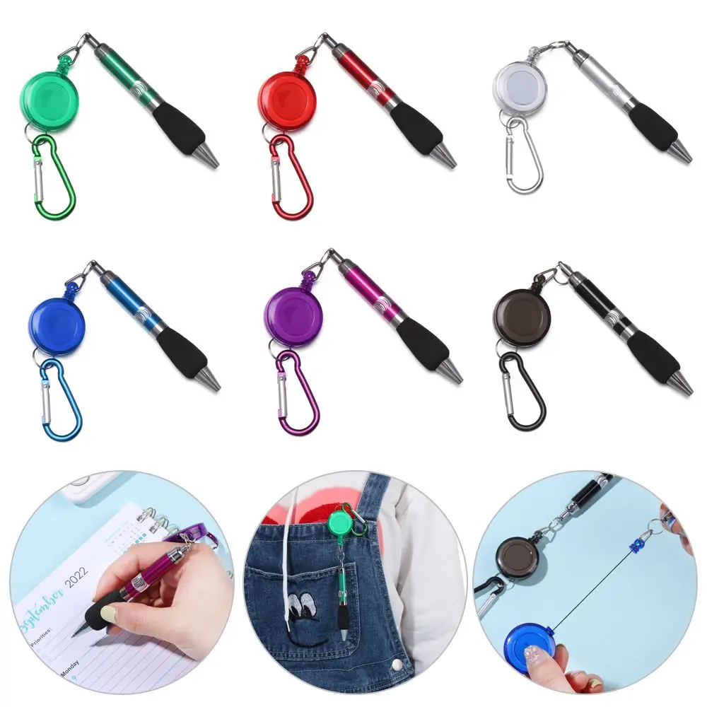 لوازم القرطاسية حلقة الحبل مفتاح سلسلة قابل للسحب سهلة سحب مشبك القلم قلم أدوات الكتابة محايد القلم #4