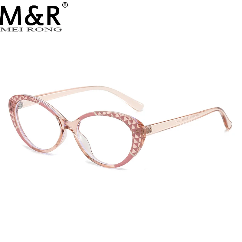 2023 Fashion Women's TR Anti Blue Light Sunglasse Personalized Versatile Small Glasses Frame Retro Contrast Cat Eye Sunnies