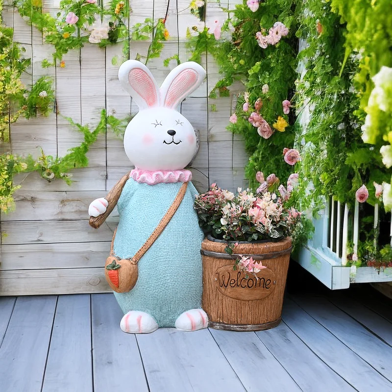 Creative Personality Plant Potted Garden Balcony Animal Sculpture Cute Bunny Succulent Flower Pot