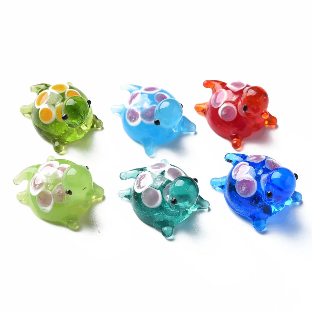 

15pcs Cute Lovely Turtle Tortoise Handmade Lampwork Beads For Women Jewerly Making DIY Bracelet Necklace Charms Crafts Findings