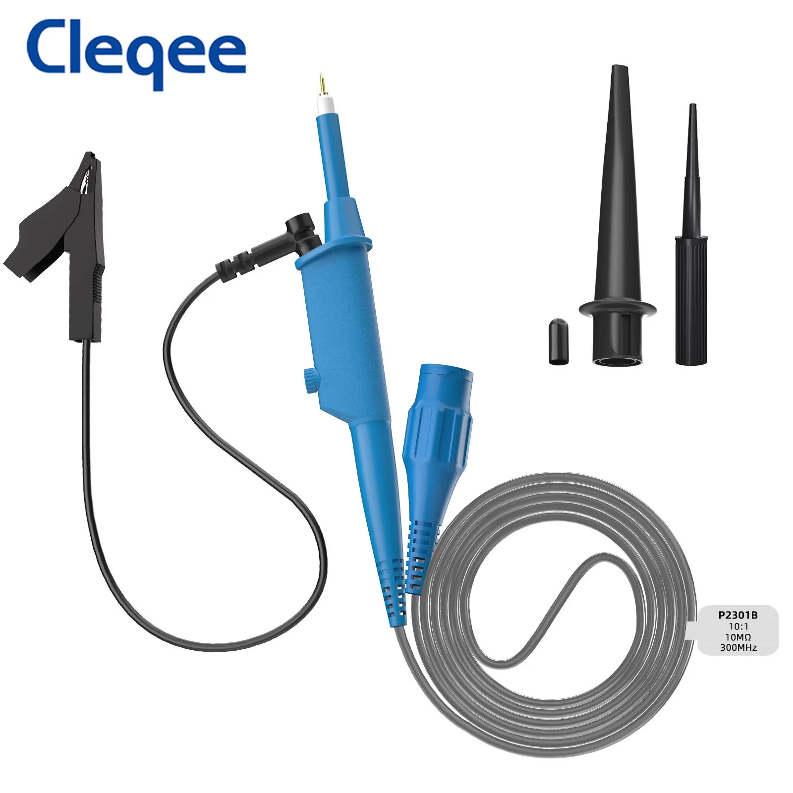 Cleqee-sonda Osciloscópio Sonda 10:1 com Jacaré Clip Bnc 300mhz Tampa Protetora Sonda Âmbito Clip para Tektronix hp X10 P2301b