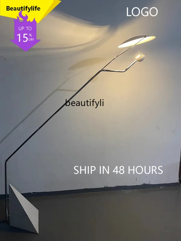 

Modern minimalist living room, corner next to sofa, lamp soft decoration model room decorative floor lamp