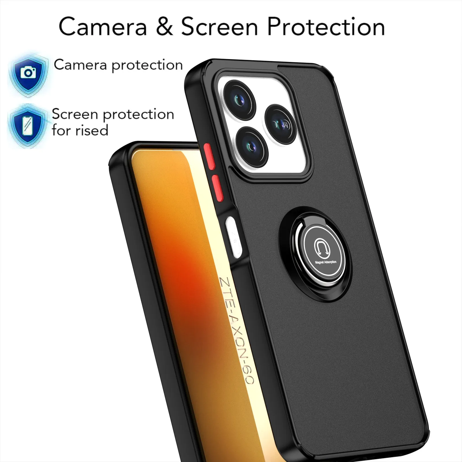 

Soft Case for ZTE Axon 60 Lite Magnetic Car Finger Ring Holder Case Cover for ZTE Axon 70 in LATAM Phone Coques ZTE Axon 50 Lite