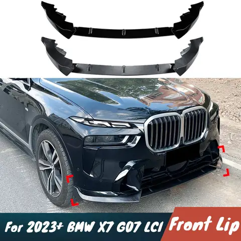 2023+ BMW X7 G07용 3개 세트 자동차 전면 범퍼 립 스포일러 스플리터 바디 키트 보호 가드 외장 튜닝 액세서리 부품