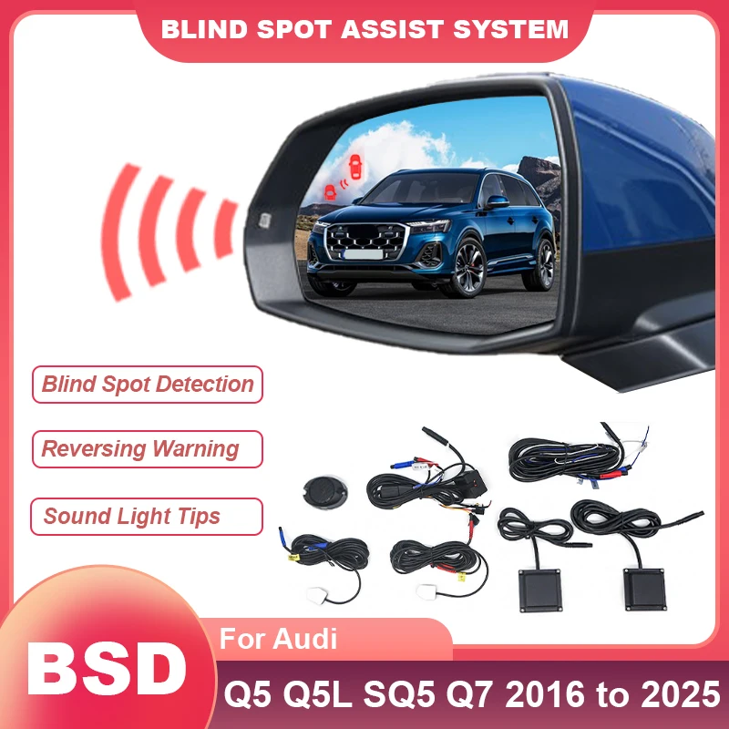 Car Change Lane Aided Alarm Radar BSD BSM BSA Drive Mirror Blind Spot Detection For Audi Q7 2016 to 2025 Q5 Q5L SQ5 2018 to 2025