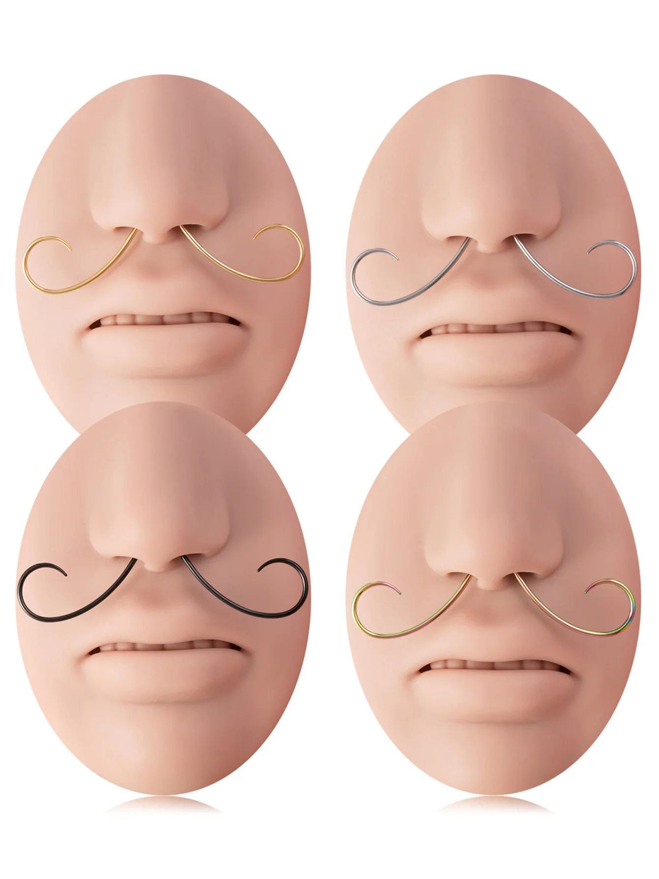 1pc Schnurrbart 16g Nase Septum Ring für Frauen Männer 361l chirurgischen Stahl Septum Piercing Kleiderbügel Ring trend ige beliebte Nase Körpers chmuck – Detail 2