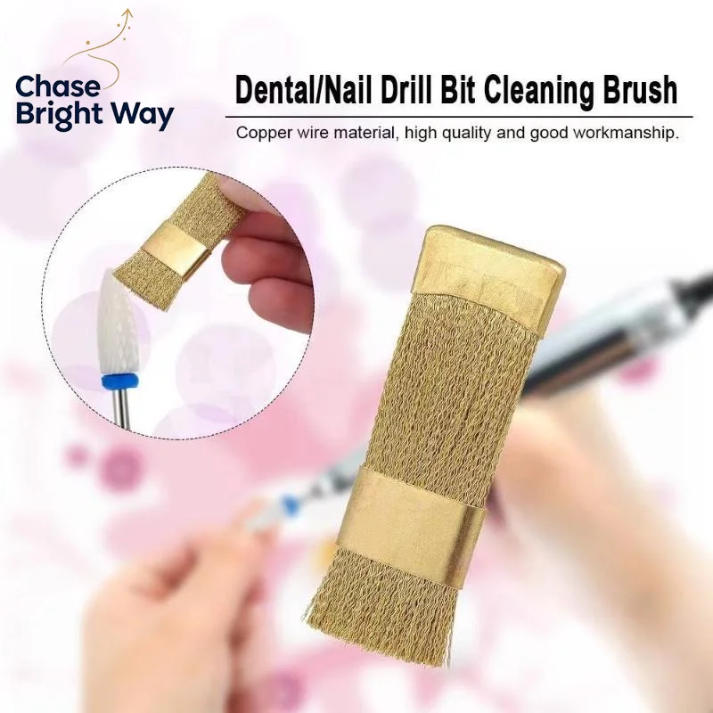 Professional Copper Wire Nail Drill Bit Cleaning Brush Easy Operation Accessory for Home DIY Nail Beauty