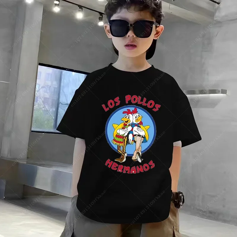 Camiseta de diseño de Los Pollos Hermanos para niños, ropa de rick, camisetas para adolescentes, Verano