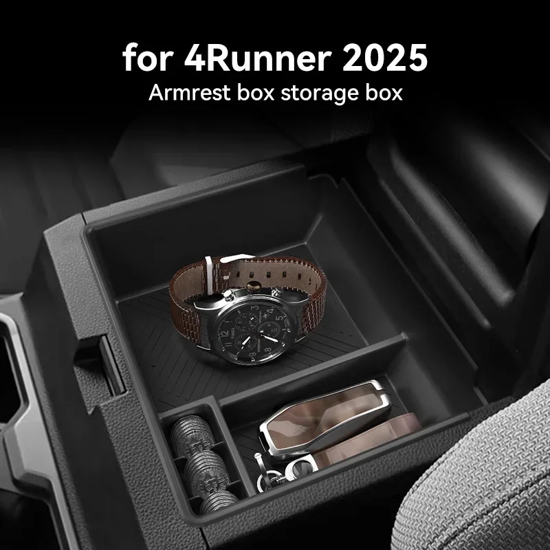 For 2010-2025 Toyota 4Runner Armrest Storage Box, Center Console Organizer Divider Tray, Car Interior Decoration Accessories 1PC