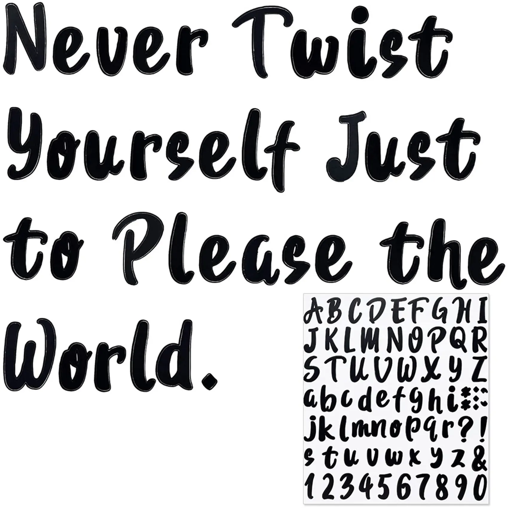 ~ 【A48T HOT】1440 قطعة 20 ورقة ملصق فينيل ذاتي اللصق، ملصقات أرقام الحروف الأبجدية لصندوق البريد والباب (أسود، 1 بوصة)