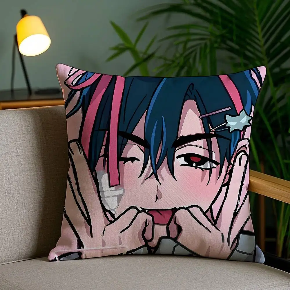 غطاء وسادة من Alien Stage Ivan Anime Boy غطاء وسادة قطيفة مريح مطبوع على الوجهين - هدية منزلية لديكور غرفة النوم