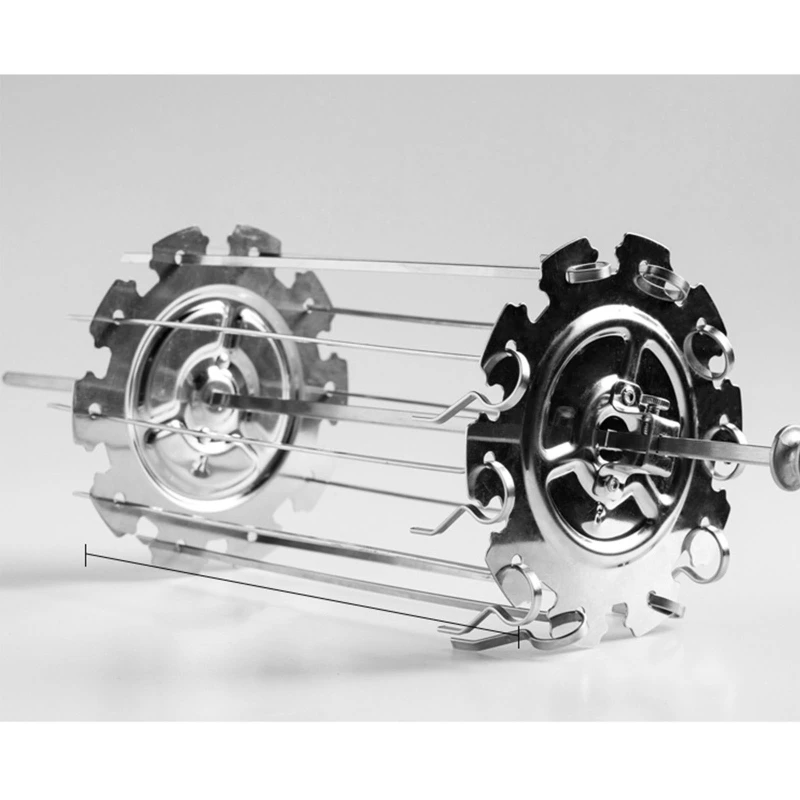 BBQ Grill Cage Skewer Rack Metal Grill Kebab Skewers Rotating Cooking Accessory Dropshipping