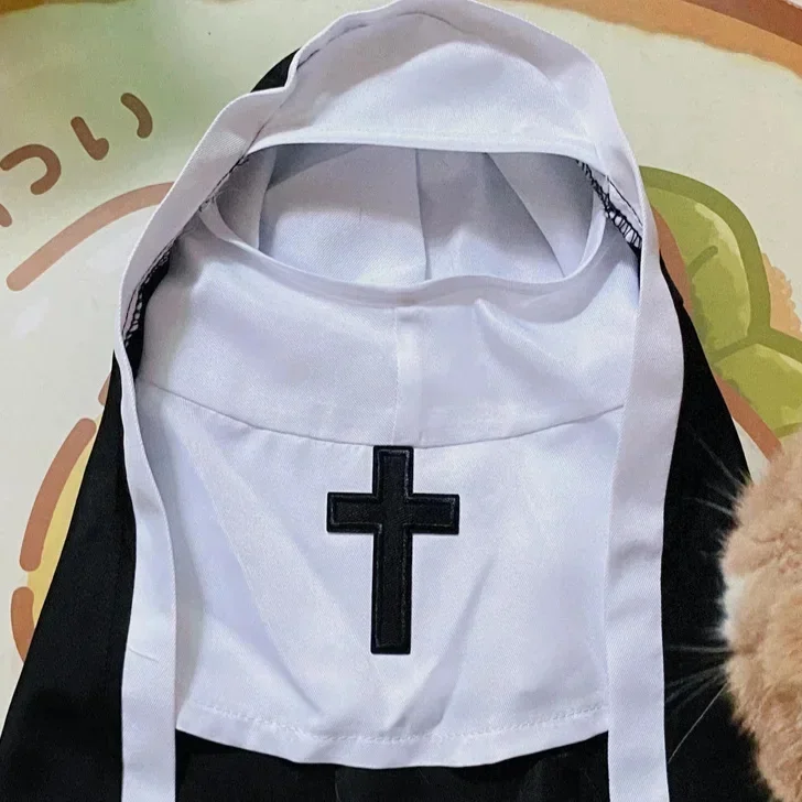 Pet Cat Dog Nun Cloak Halloween Costumes Cosplay Dress Kawaii Pet Clothe Cat Kitten Puppy Funny Accessoties Gift Dog Cat Supplie