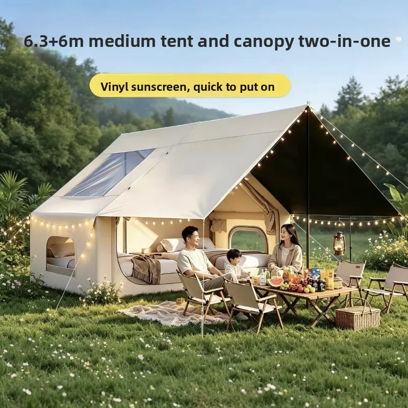 Automatic Inflatable Vinyl Tent Outdoor Camping Equipment Full Set of Overnight Portable Large Space Windproof and Sun