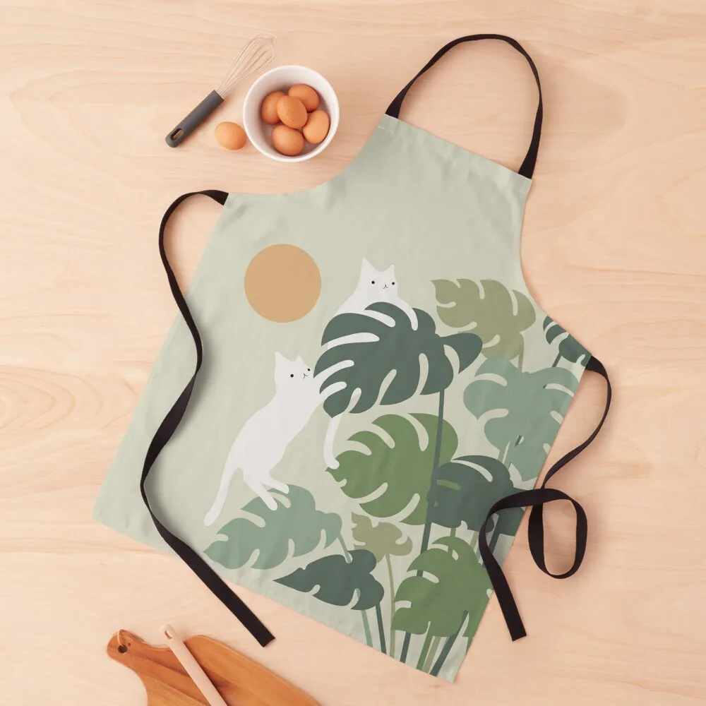 

Cat and Plant 42 Apron Kitchen Supplies Men gift Women's Kitchen Apron