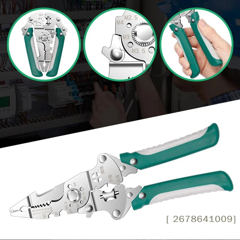 ⚑Foldable Wire Stripper Pulley Design Multi-function Electrician Wire Splitter Wire Winding Pliers Crimping Pliers Hand Tool