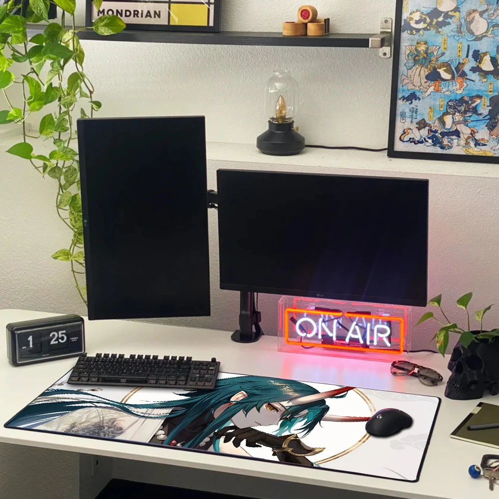 Genshin Impact Mouse pad xiao Anime Mousepad Gaming Large Mouse mat Gamer Rug for Computer Playmat Keyboard Pads XXL Desk Mat