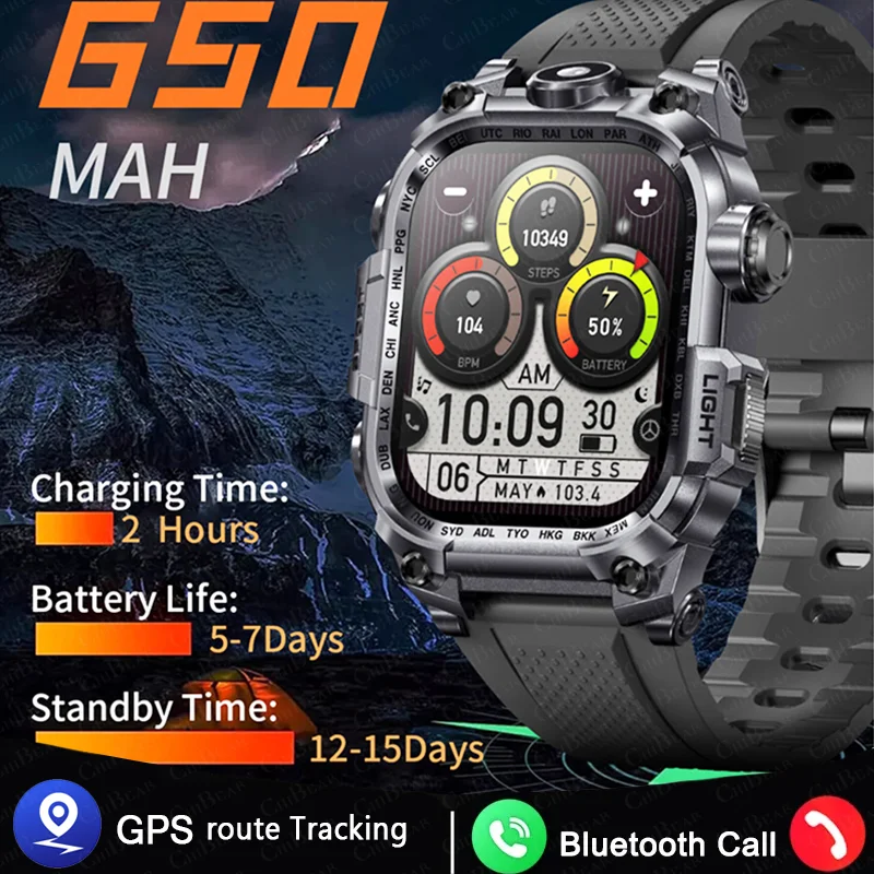 2024 For Xiaomi New Rugged Military GPS Smart Watch Men Bluetooth Call Health Monitoring AI Voice Sports Waterproof Smartwatches