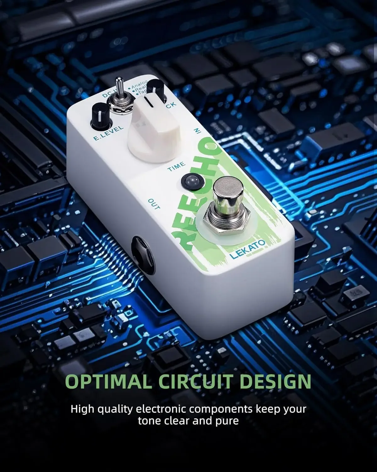 

Lekato Guitar Effect Pedals Compact Delay Architect - Multi-Mode Dsp & Stereo Output for Live Solos/ambient Textures/home