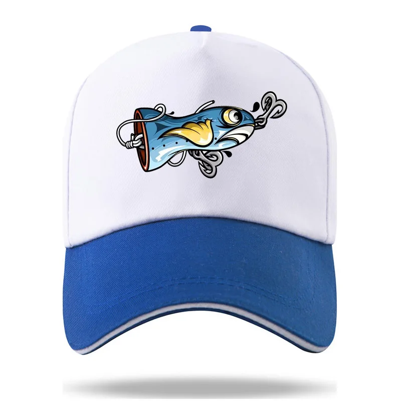Creativity Fishing Lure Fisherman Print Color matching Baseball Cap Casquette Hats Fitted Casual Hats for Men Women
