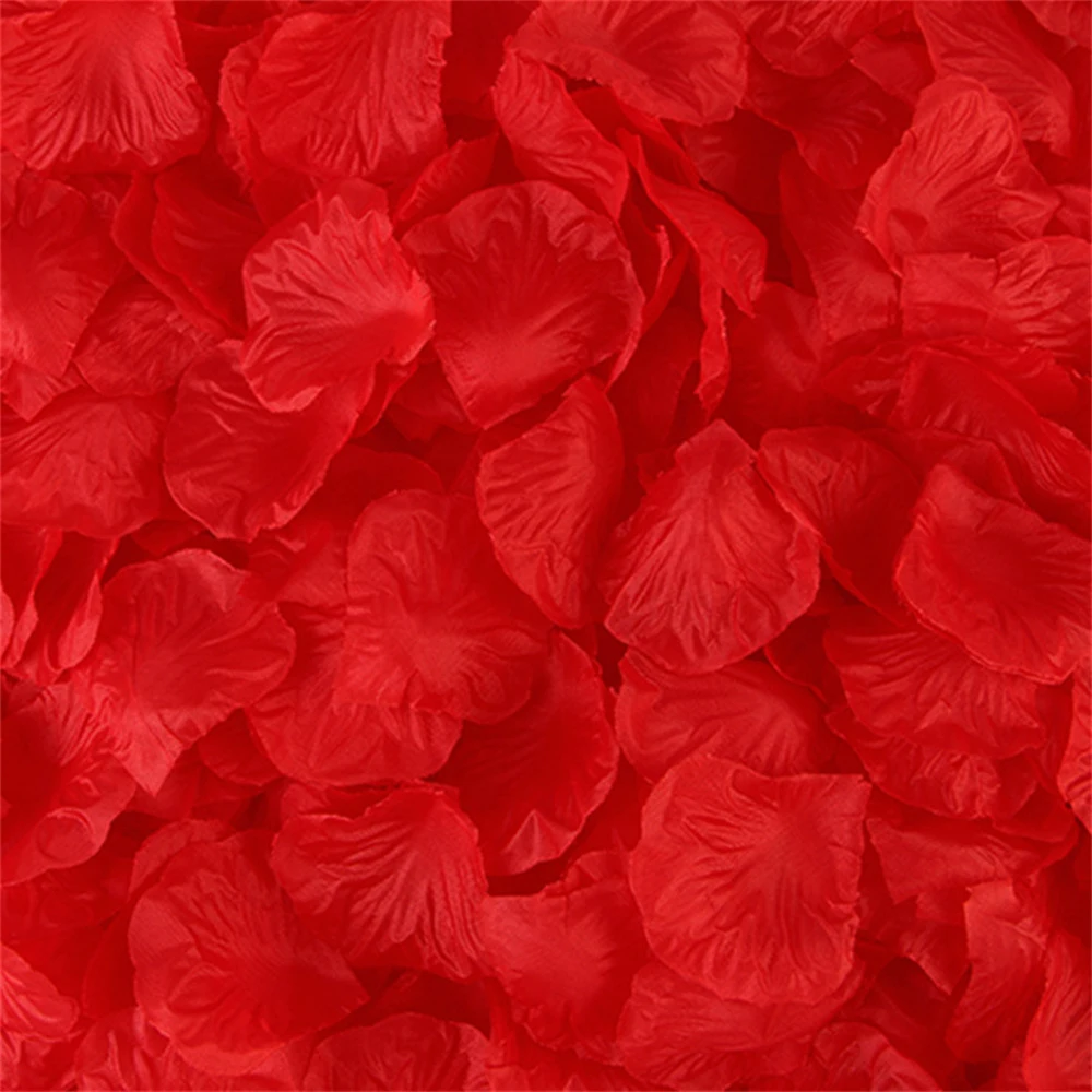 500/1000 Stück künstliche gefälschte Rosenblätter rot weiß Simulation Seide Rosenblätter Hochzeit liefert Valentinstag romantische Dekoration – Detail 10