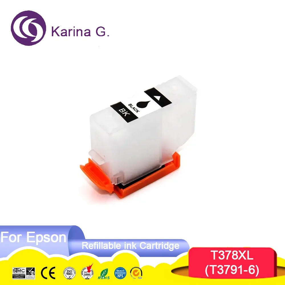 Refillable Ink Cartridge 378  XL 378XL T378XL Premium Compatible Color Inkjet Ink Cartridge for EPSON XP-8500/XP-8505 Printer