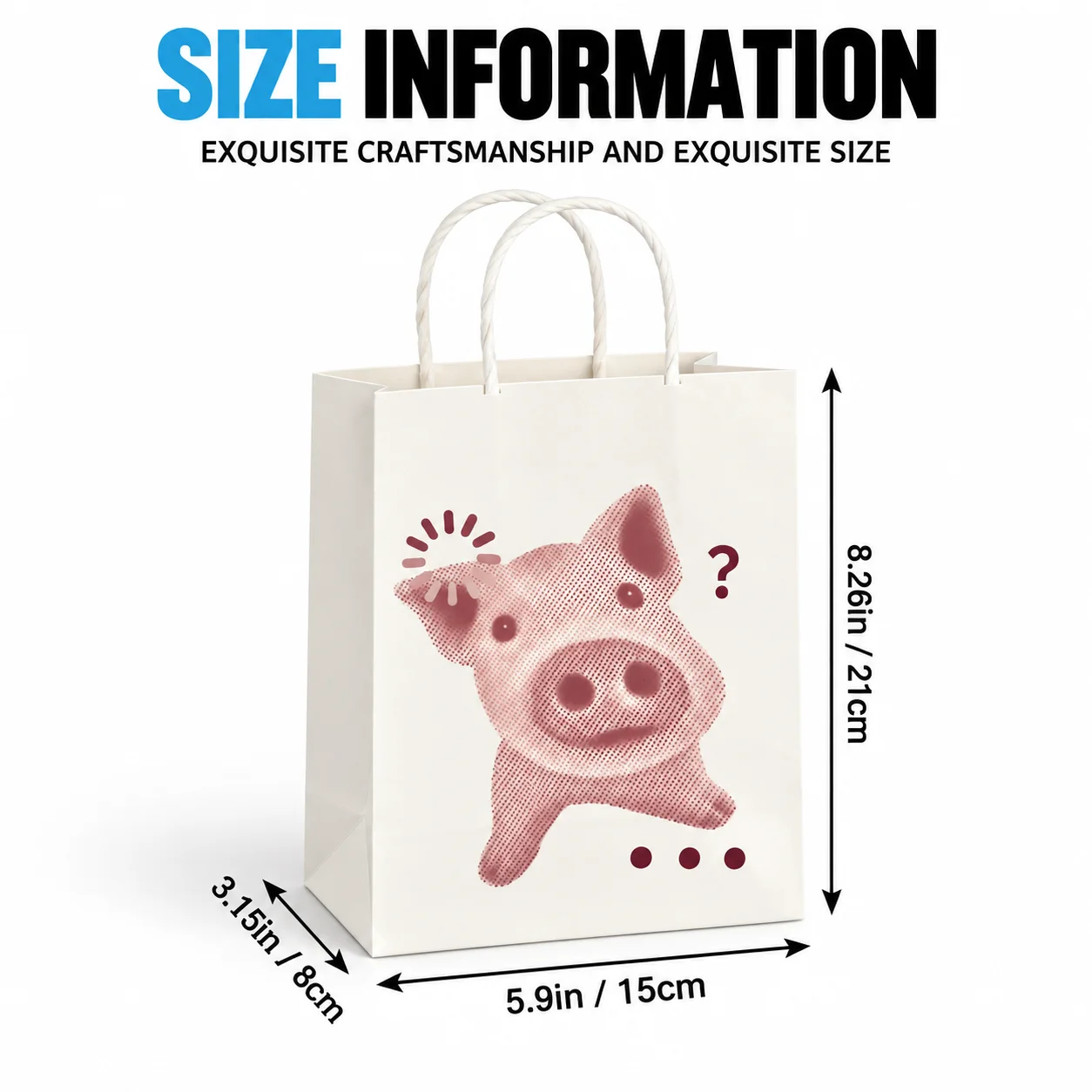Custom Bag Pattern Text Kraft Gift Bag Thick Paper Fixed Size Personalized Handheld Paper Tote Bag for Party Gathering Birthday