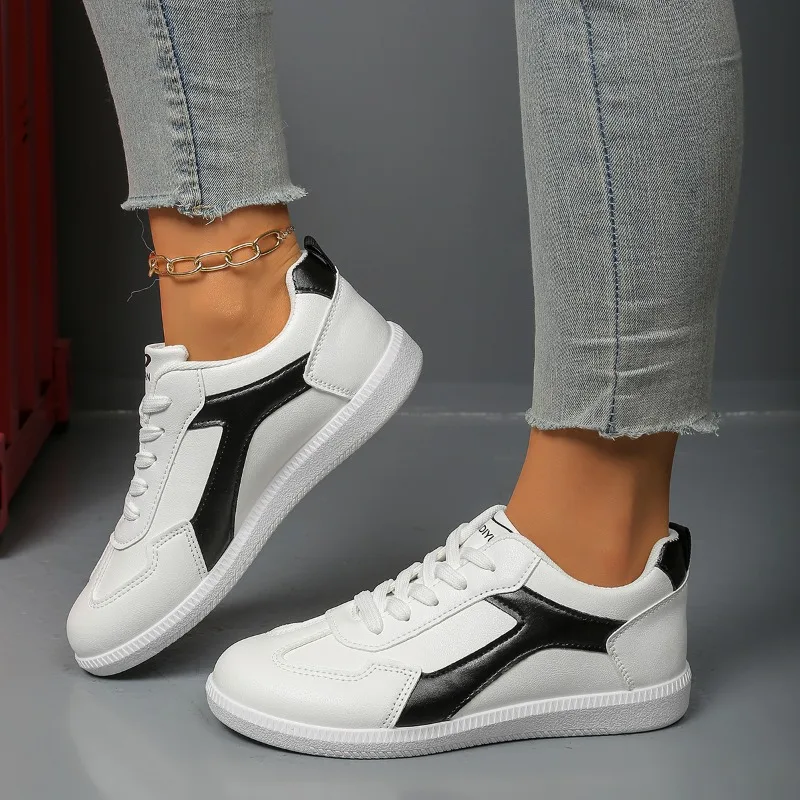 Women's Sneakers Vintage Comfortable Color Blocking Loafers Spring Autumn Casual Fashion Shallow Mouth Women Shoes Кеды Женские