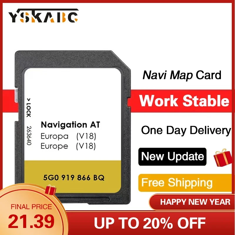 Discover Navi AT V18 SD Card GPS Europa Sat Nav for VW Maps Navigation MIB1 Card Free Shipping Mib1