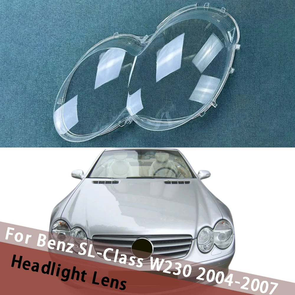 For Mercedes-Benz SL-Class W230 2004-2007(No Stripe) Headlight Shell Lampshade Cover Headlamp Mask Hood Houshing Lampcover