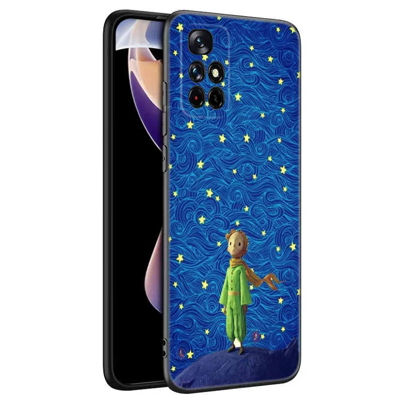 The Little Prince Black Silicone Phone Case For Xiaomi Redmi Note 10 11 11S 12 13 4G 8 9 11T Pro 5G Plus 8T 9S 10S 12S