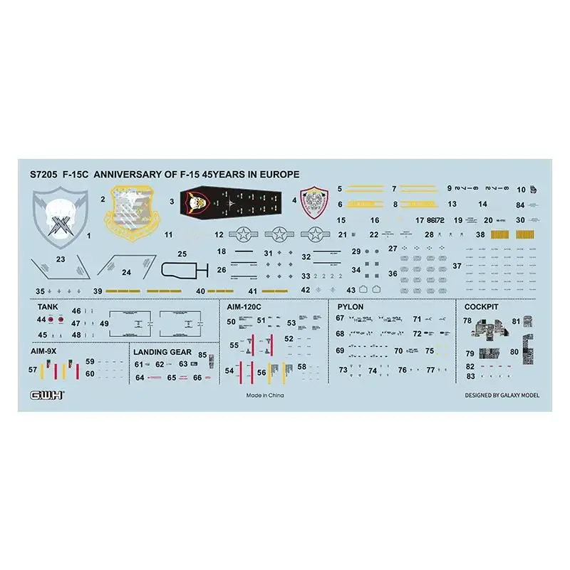 جريت وول هوبي S7205 1/72 مقياس F-15C الذكرى السنوية ل F-15 طبعة محدودة الجمعية البلاستيك أطقم منمذجة