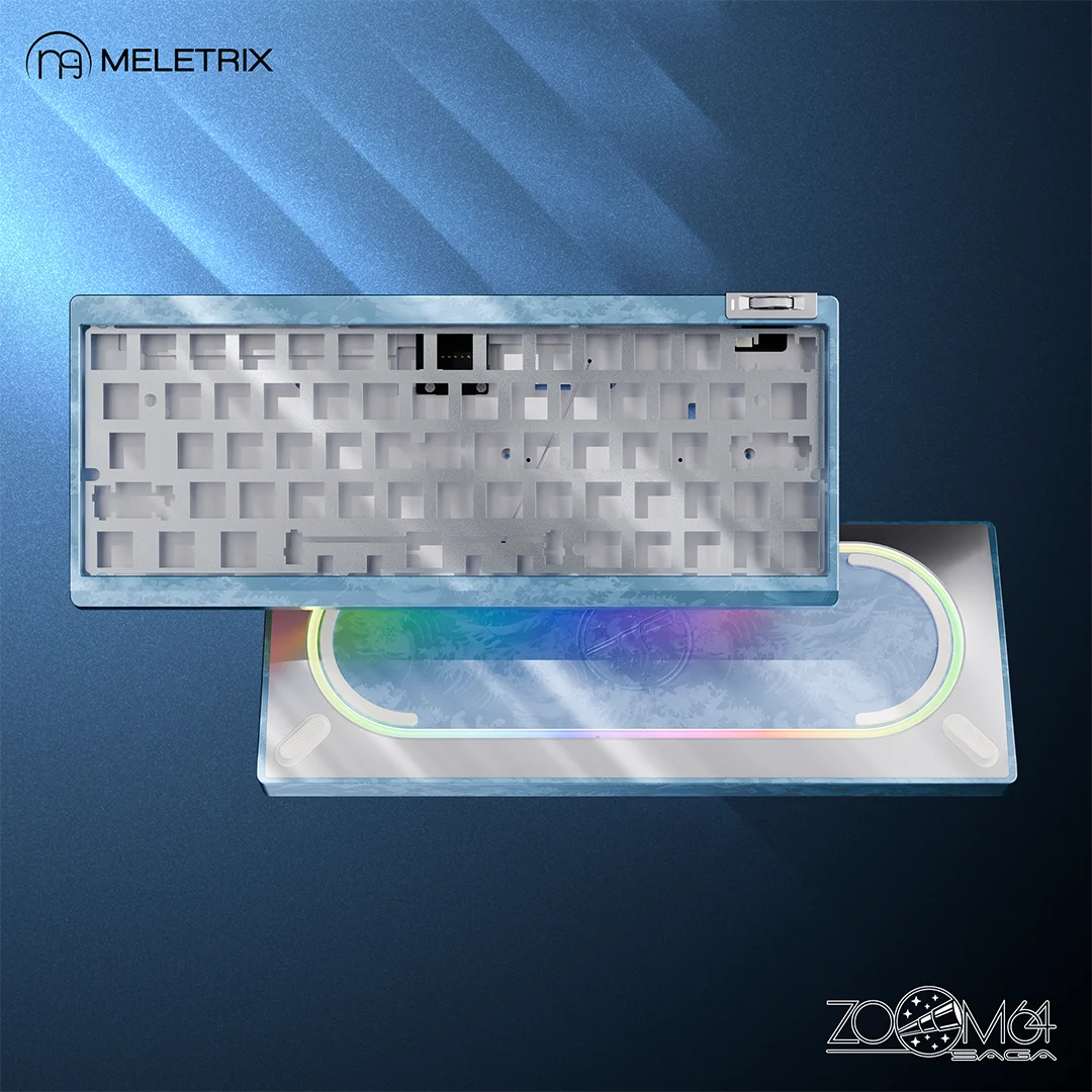 

Chilkey Zoom64 Case Kit with the Flux60 HE Plate, Compatible with 64-key Keyboard Switches (keycaps and PCB are not included)