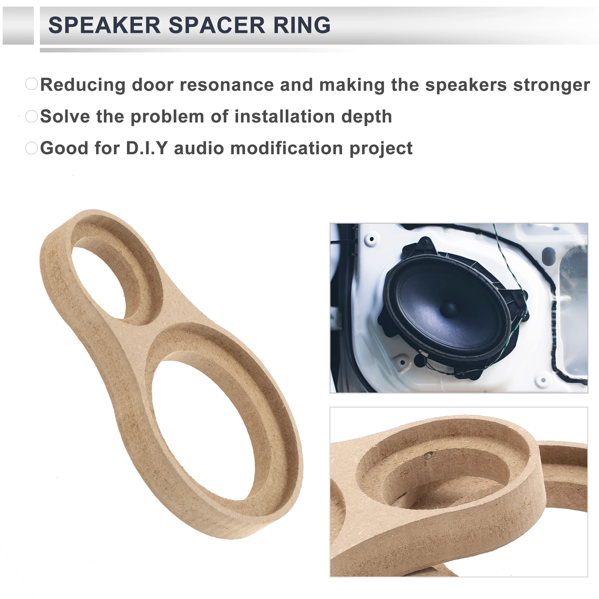 UXCELL Speaker Spacer Ring Adator Dual Rings for 1\