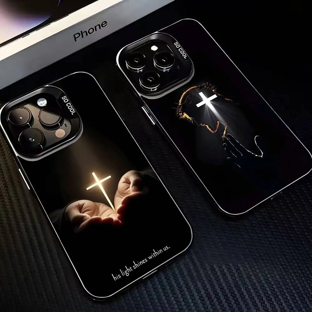 

Jesus Bible Verse Christian Phone Case For iPhone17,16,15,14,13,12,11 Plus,Pro Max Black Matte Shockproof Cover
