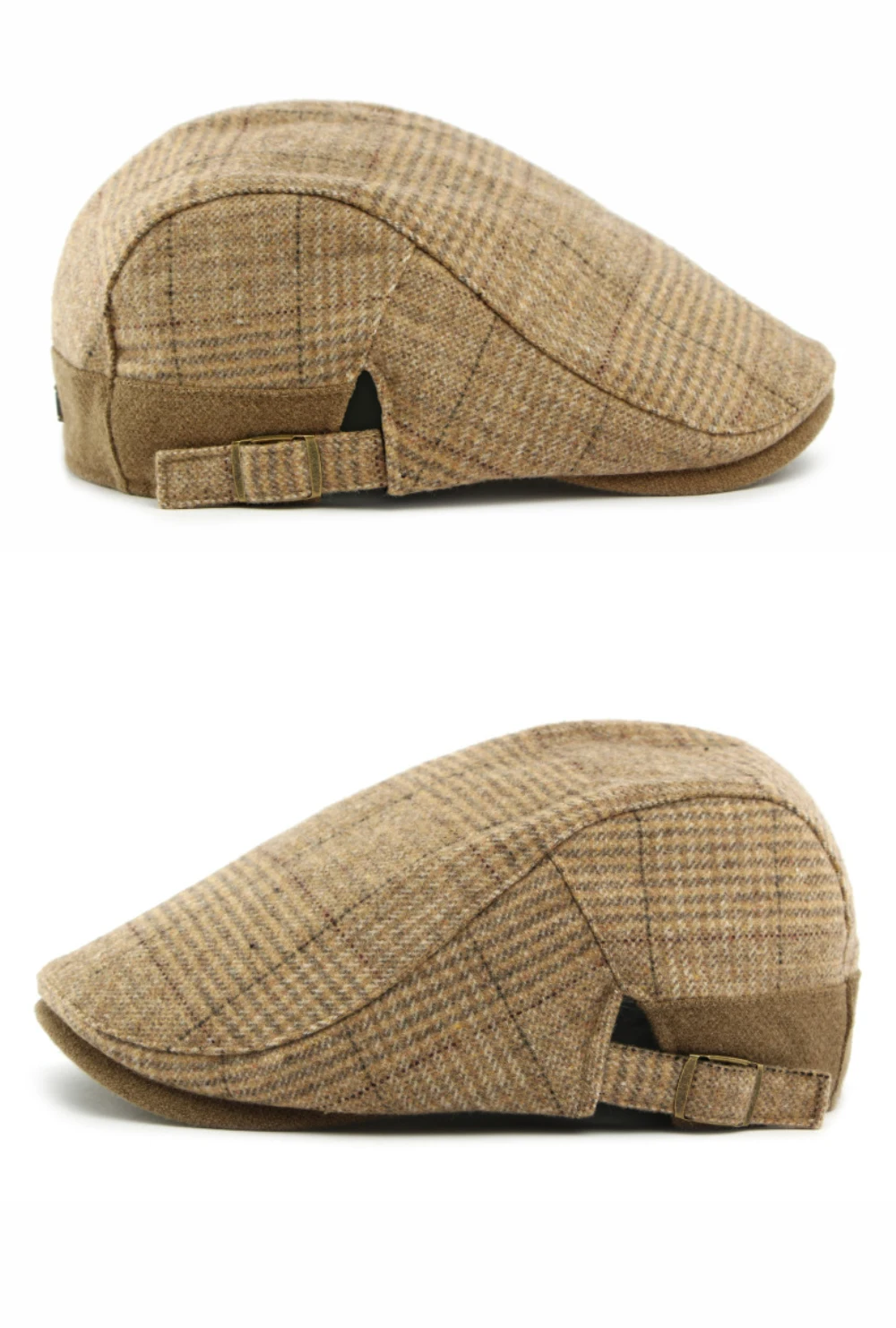 HT4934 Herren Berets Frauen Neue Herbst Winter Wolle Baskenmütze Hut Plaid Künstler Maler Hut Einstellbare Ivy Flache Kappe Männlich Weiblich Baskenmütze Kappe – Detail 12