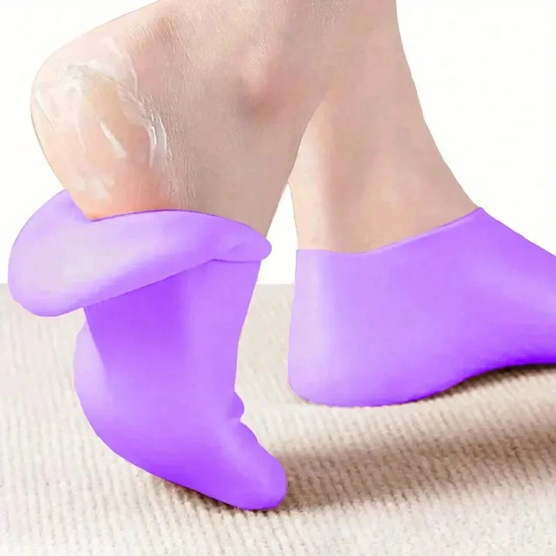 Silicone Moisturizing Heel Socks Cracked Heel Repair Gel Socks Soft Foot Care for Dry Rough Skin Reusable
