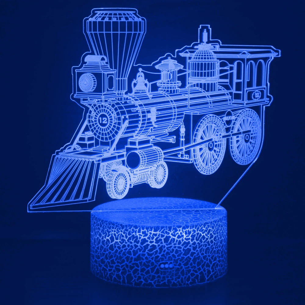 3D Illusion LED Lamp Train Night Light for Kids Bedroom Decor 7 Colors Changing Christmas Birthday Gifts for Toddler Boys Girls