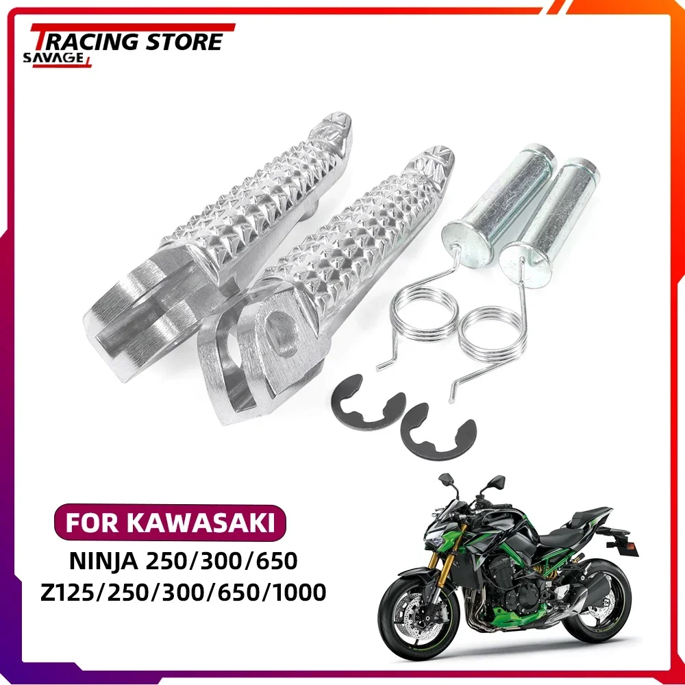 

Front Footrest Foot Pegs For KAWASAKI NINJA 250 300 650 VERSYS-X 300 Z125 Z300 Z250 Z650 Z650RS Z900 Z900SE Motorcycle Pedal Pad