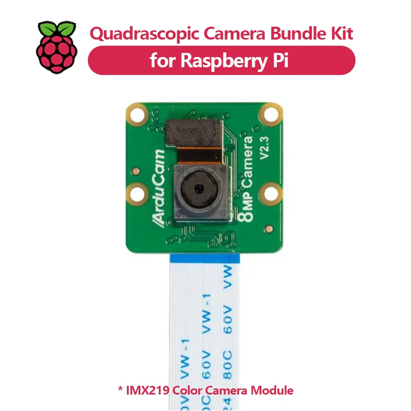 Kit pacchetto fotocamera quadrascopica per Raspberry Pi, Nvidia Jetson Nano, quattro moduli fotocamera a colori IMX219 e cappello per fotocamera Camarray