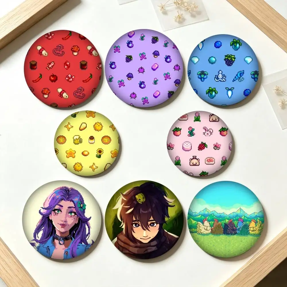 S-Stardew Valley Simulation Game 25 32 44 58 75mm Badges Personalized Round Brooches Pins Accessory Gift