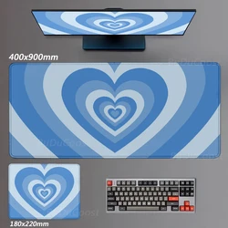 HD print Large Gaming Expansion pad Gamer Keyboard Pad XXL Coffee Love Rubber Mouse Pad blue Non-Slip Desk Mat Cute girl carpets