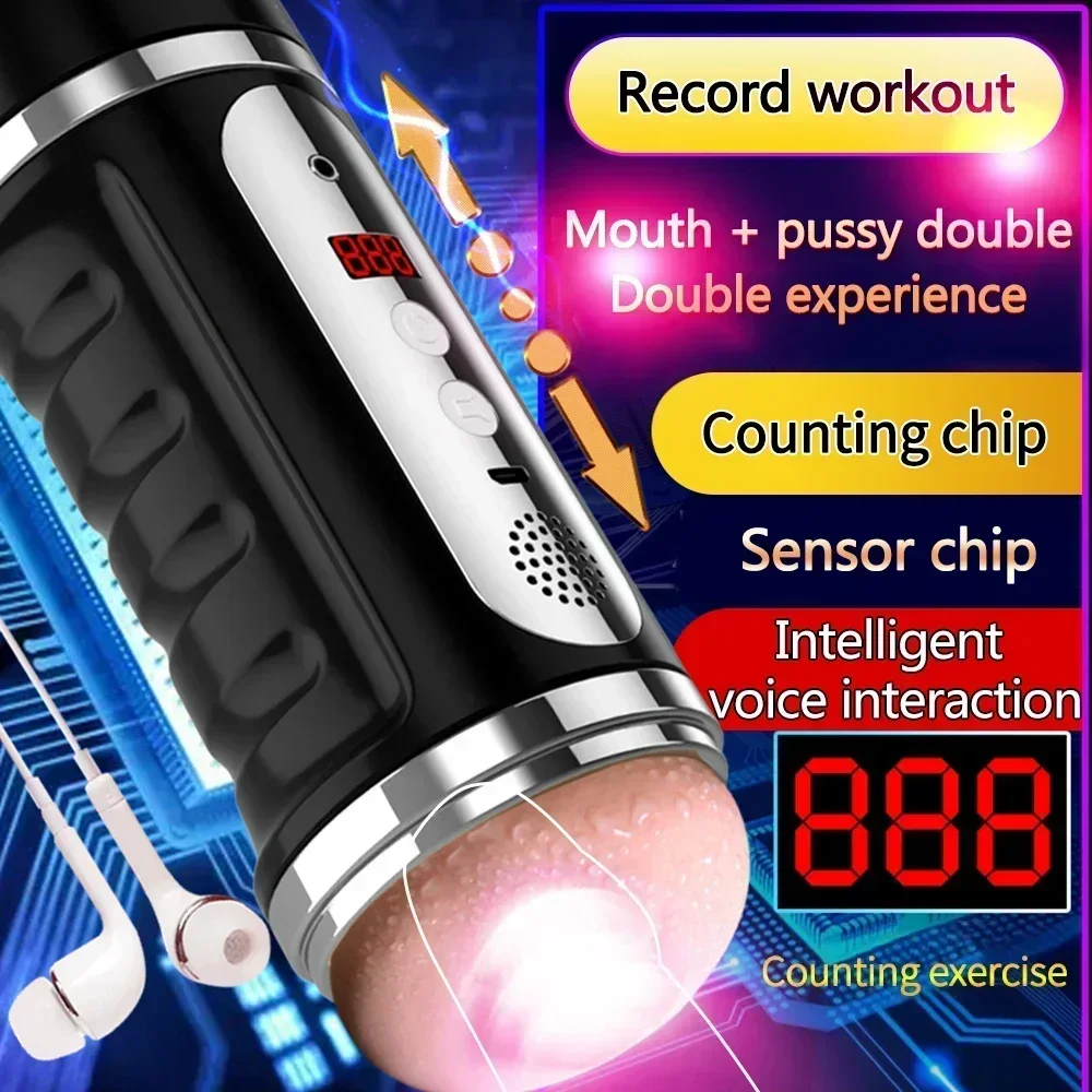 Automatic Sucking Male Masturbator Cup for Men Masturbation Real 3D Vagina Blowjob Sex Machine Pocket Pussy Adult Goods Sex Toys