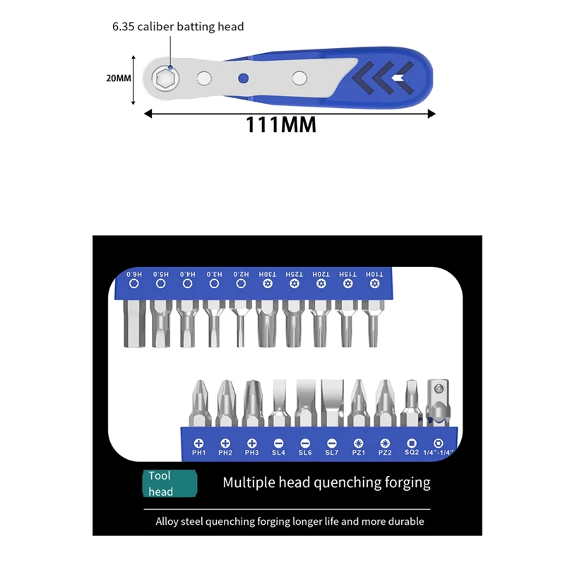 Top Deals 22In1 Professional Ratcheting Screwdriver Set,36-Tooth Mini Ratchet Wrench, Low Profile Ratchet Right Angle Screwdrive