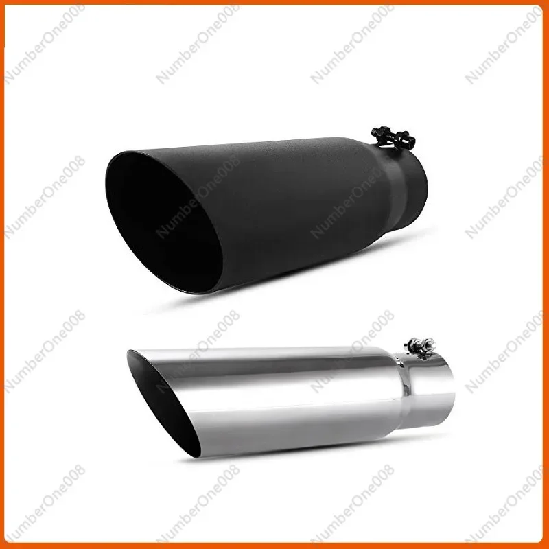 Factory Direct Cross-Border Amazon Model Suitable for Car Modified Pieces Exhaust Pipe Black Silver Stainless Steel Tailpipe