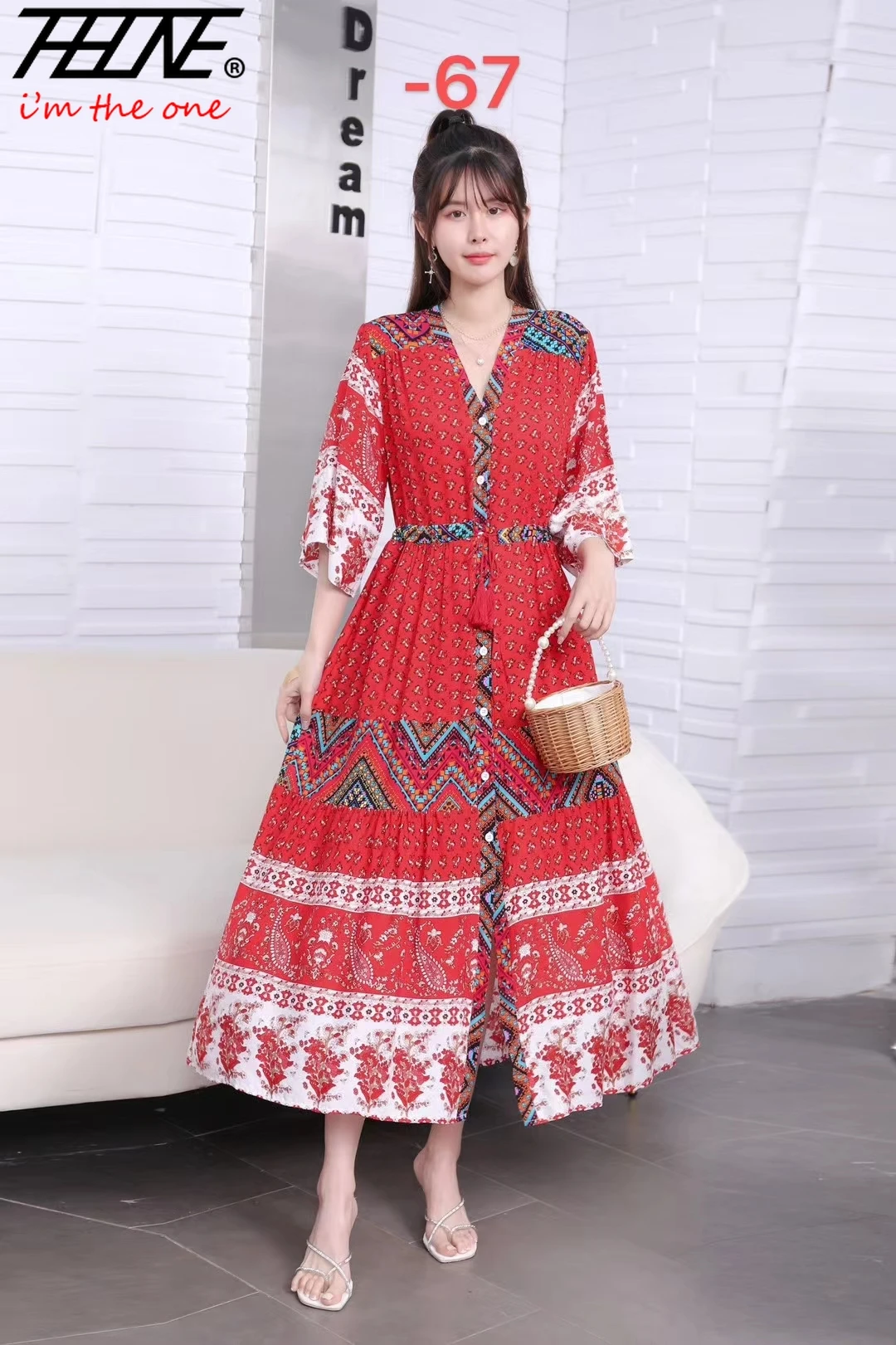 Vestidos Para Mujer Retro Floral flor moda verano vestido Mujer playa viaje Boho indio Vintage Casual Maxi Vestidos largos