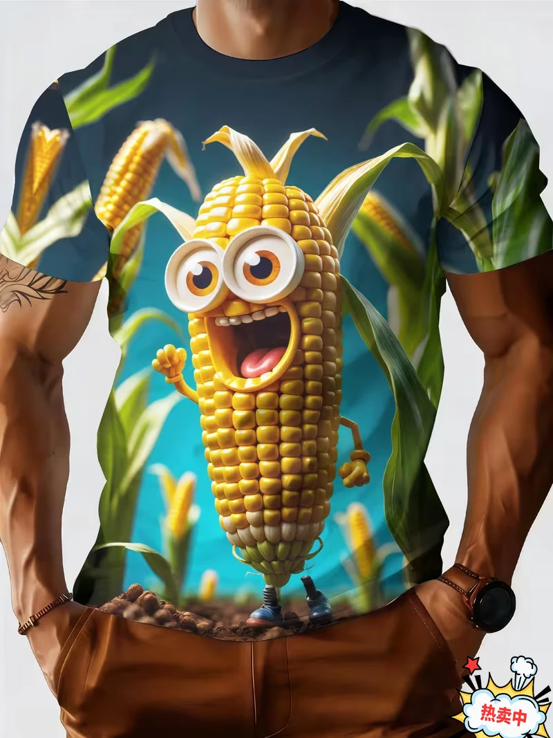 Mens Cool 3D Graphic Tee Cute Hamster Funny Pig Design Short‑Sleeve T‑Shirt Loose‑Fit Casual Top For Holiday Streetwear 2026 new