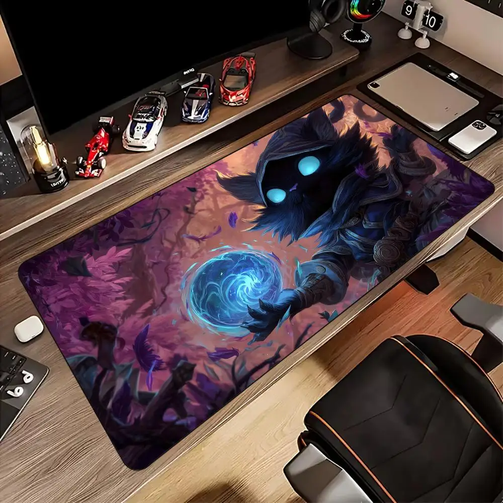 

Mysterious black cat wizard Mouse Pad Desk Mat gaming mats rubber anti-slip Durable pc accessories keypad mouse pads maus pad