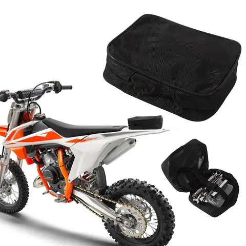 Bolsa de herramientas Universal para motocicleta todoterreno, color negro, para Honda XR CR XL, Yamaha, guardabarros trasero, kit de herramientas, paquete de bolsas de almacenamiento