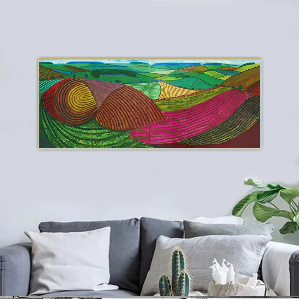Citon David Hockney《Double East Yorkshire》Canvas Art Oil Painting Artwork Poster Picture Wall Background Decor Home Decoration